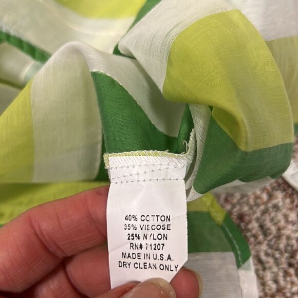 J ‘ Envie sheer striped sheer button down. Size 8 - Picture 7 of 8